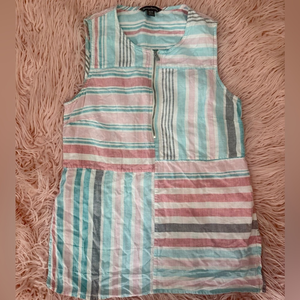 Tommy Bahama Kohala Stripe Pop Over Tank Top Blouse